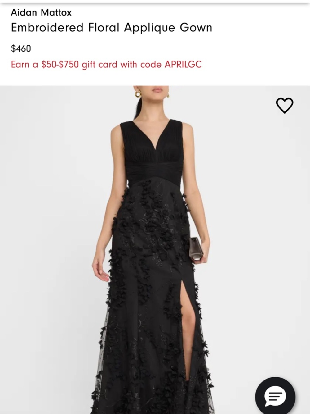 Mac Duggal Black Sleeveless V-Neck Maxi Dress with 3D Floral Appliqué - Picture 3 of 10
